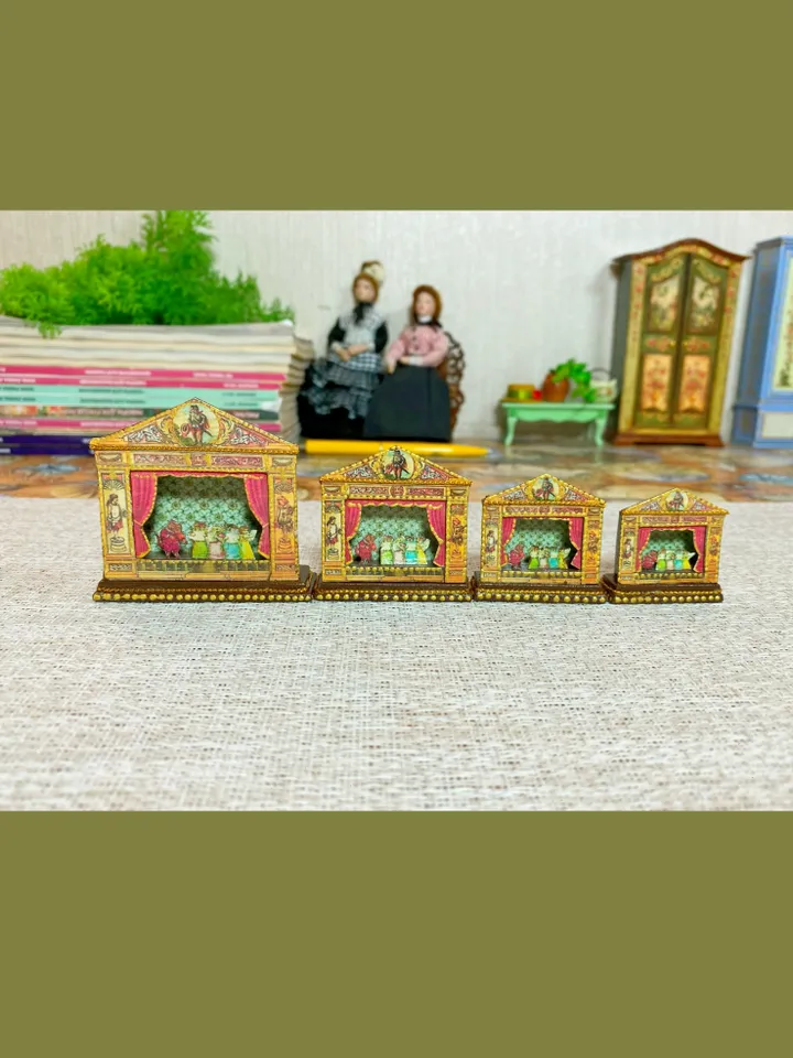 Tutorial. Puppet theater 1:12. Miniature dollhouse.