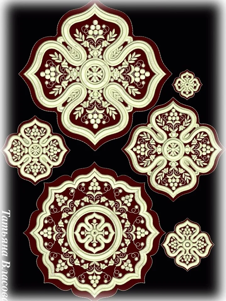 "Solemn" set of designs for cross-stitch embroidery