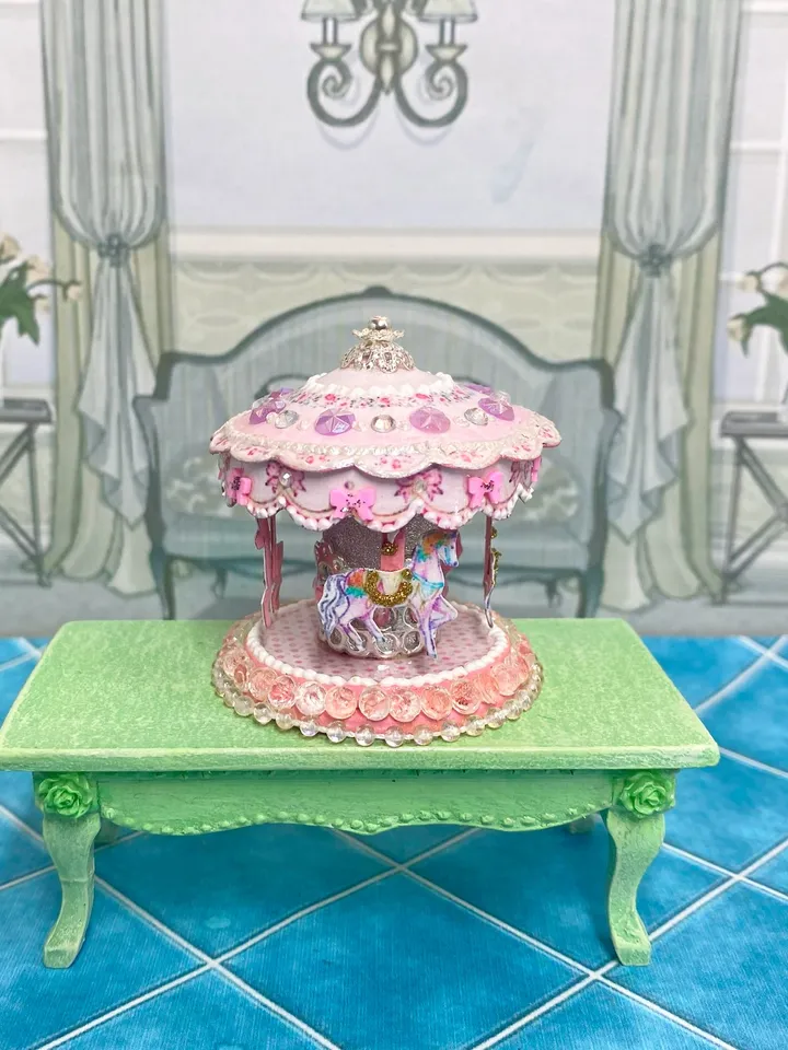 Carousel. puppet miniature. Dollhouse. Doll toy. 1:12.