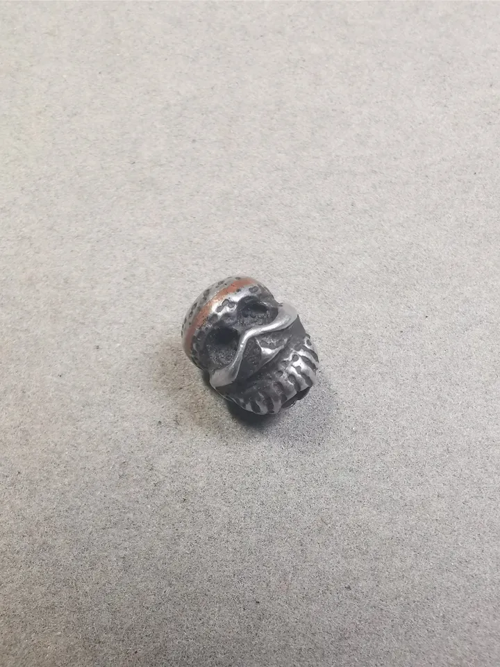 Gandhanra Handmade Tibetan Mala Spacer Beads,Cold Iron Skull Citipati Marker Beads for Prayer Bead Necklace Accessories,0.47" × 0.4"