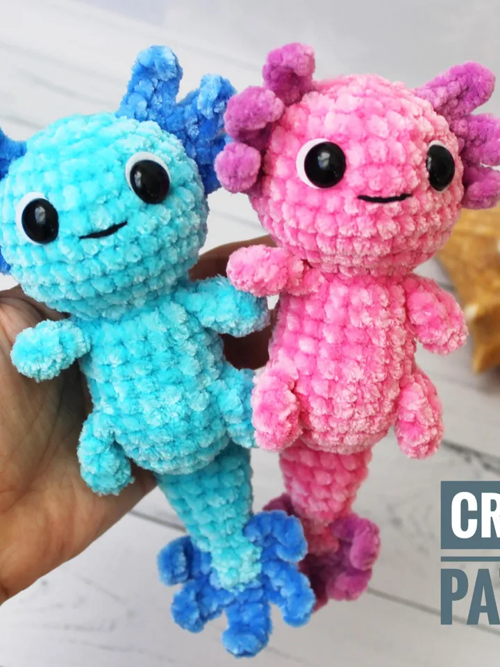 CROCHET PATTERN Axolotl toy Cute axolotl toy Amigurumi tutorial PDF