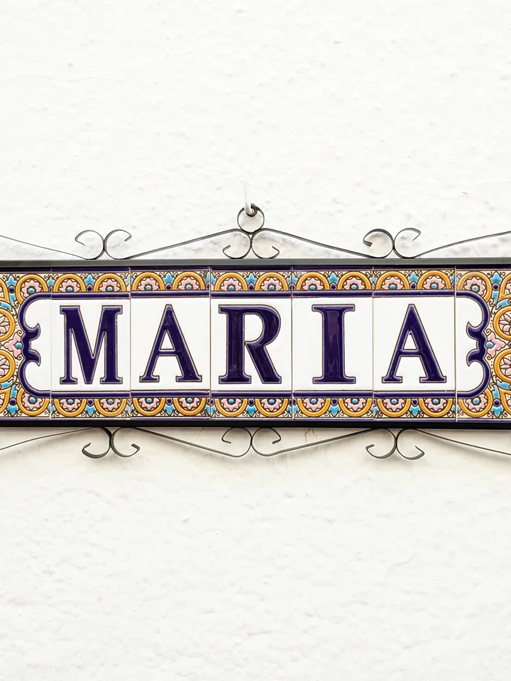 Ceramic letters and numbers 11cm (4.3") for the wall - Hand-glazed in Spain - "ARCOS-AZUL" models - Ceramic letters number -