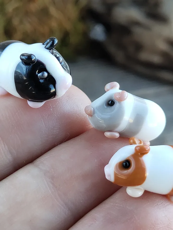 GUINEA PIG figurine GLASS figurines guinea pig gifts Pet guinea pig toy Glass guinea pig art miniature guinea pig Dollhouse Miniature animal