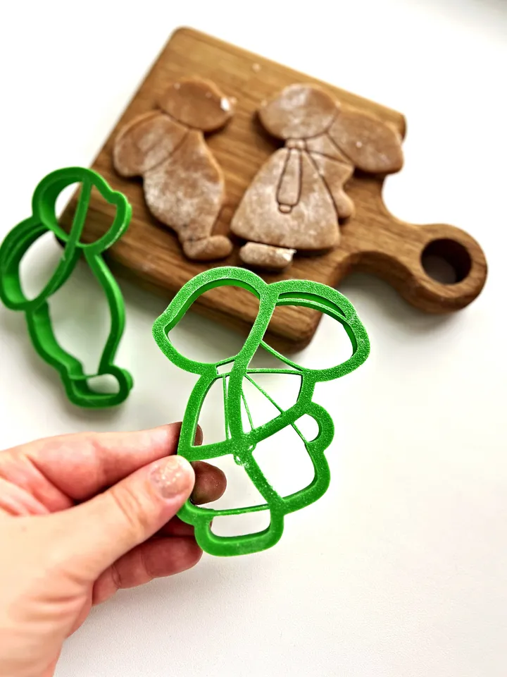 Easter Bunny cookie cutter Custom stamp for cake topper gingerbread decor cutters sugar cookies polimer clay