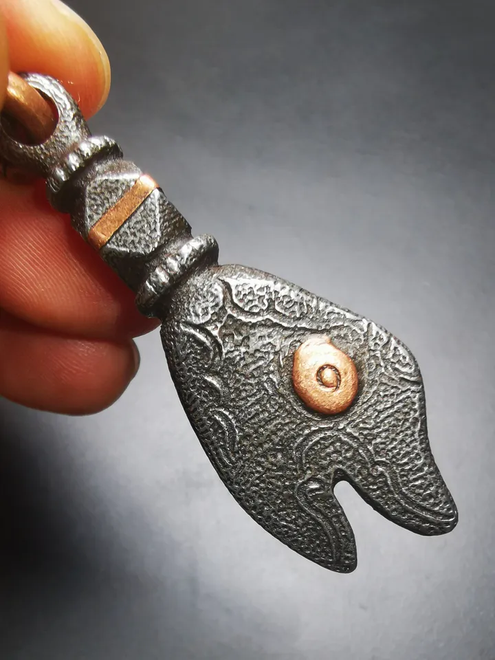 Gandhanra Handmade Tibetan Buddhism Amulet, Golden Fish of Ashtamangala(Eight Auspicious), Symbolize Happiness.