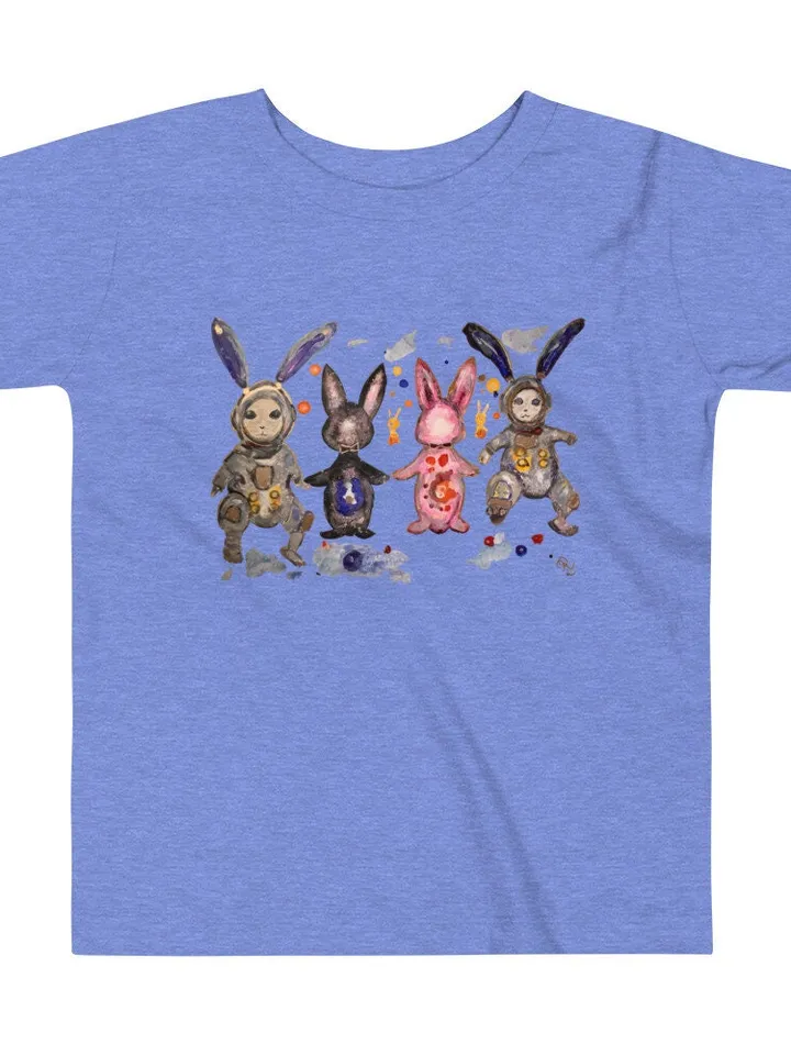 Cosmic bunnies Toddler Short Sleeve Tee made with my original mix media painting