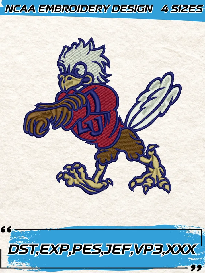Liberty Flames Mascot Embroidery Designs,NCAA Logo Embroidery Design,Machine Embroidery Design File,4 Sizes, Digital Download