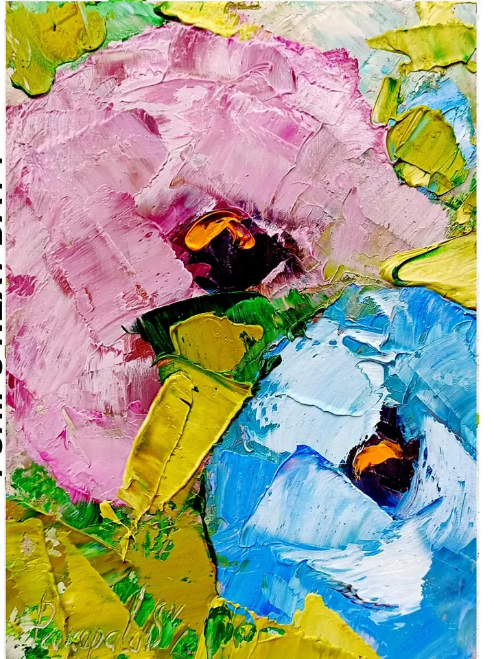 Peony painting Flowers original oil painting Small Original art Peonies wall art Pink peonies artwork Floral New home gifts 7x5 in