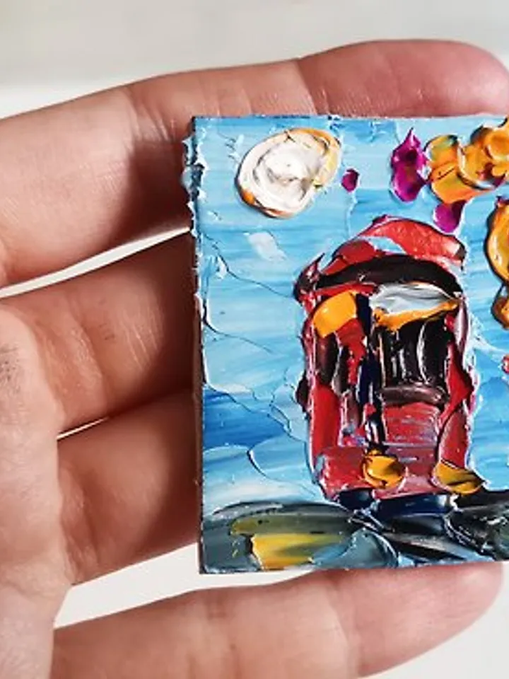 手工油畫 Tram Japanese 油畫原作 Painting Hand Painted 油畫 by Verafe
