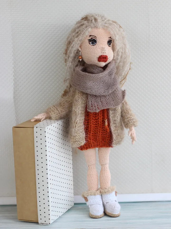 Crochet doll, Amigurumi doll, Handmade cotton doll, Waldorf doll