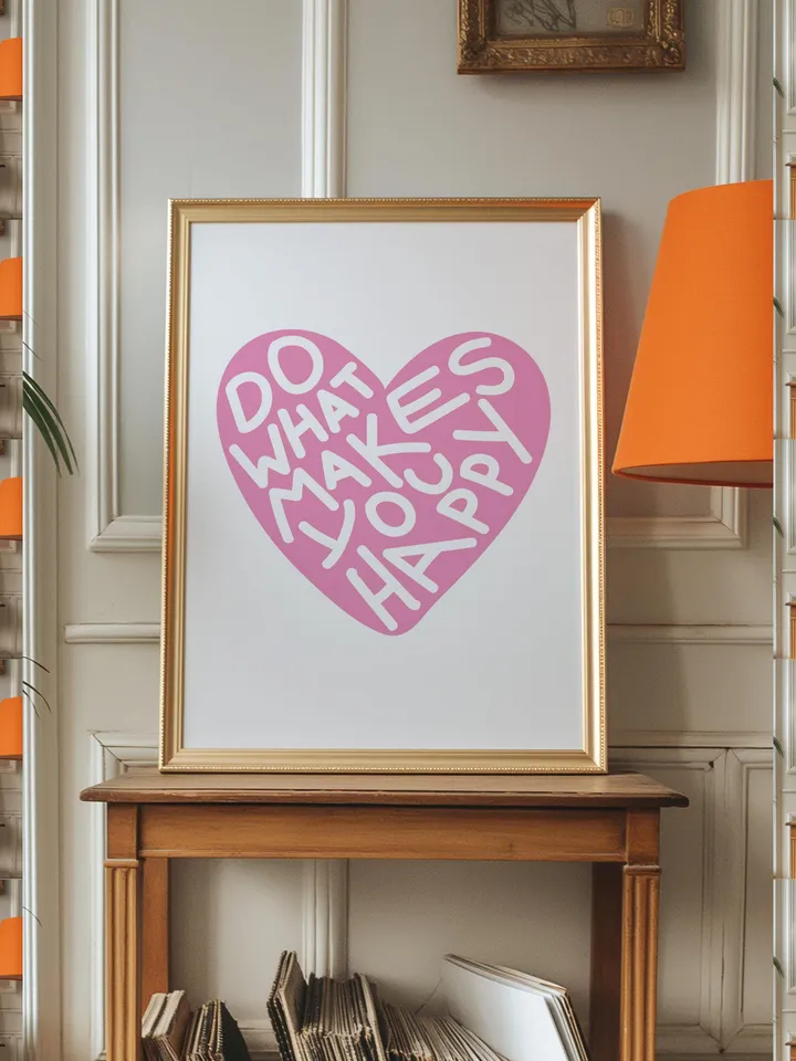 Heart Wall Art, Multicolor and White Posters, Trendy Wall Prints, College Dorm Decor, Digital Download, Aesthetic Art Prints, Room Decor