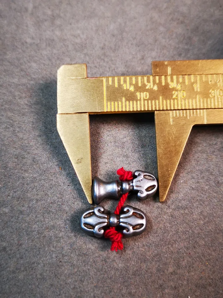 Gandhanra Handmade Tibetan Amulet Pendant,Mini Vajra and Dorje Bell, Mala Marker Bead Accessories, Made of Cold Iron