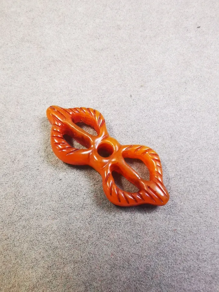 Gandhanra Tibetan Yak Bone Carved Vajra Amulet for Prayer Bead,Mala Pendant