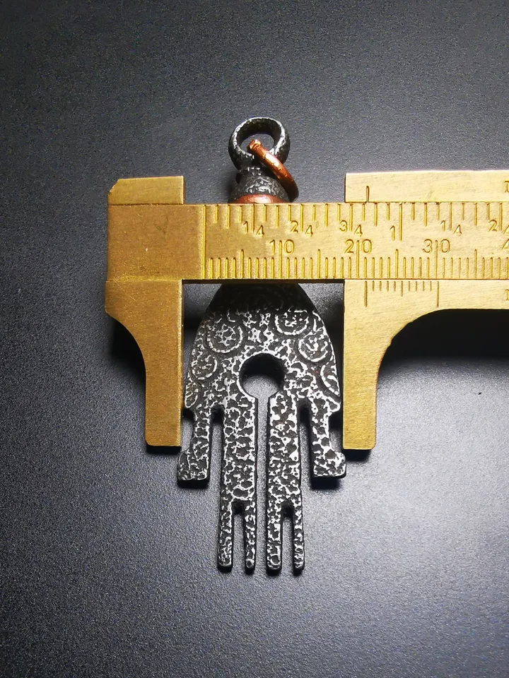 Gandhanra Handmade Tibetan Buddhism Amulet, The Key of Heart Pendant, Made of Cold Iron