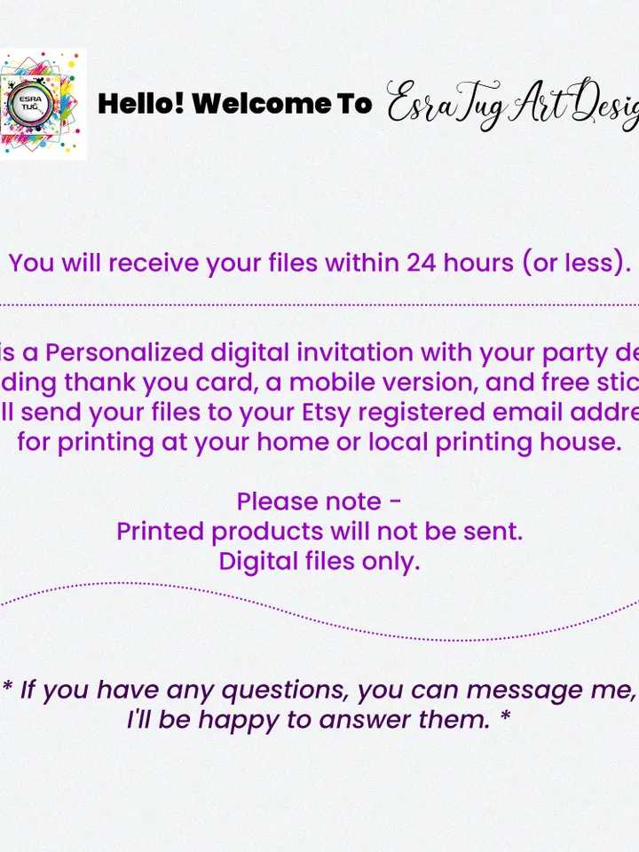 Personalized Digital Birthday Invitation, Mermaid Party Bundle, Kids Birthday Invitation Bundle, Birthday Invite Set, Mermaid Party Set