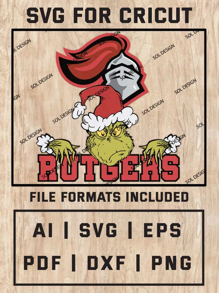 Grinch Rutgers Scarlet Knights SVG, NCAA SVG Design, NCAA Rutgers Scarlet Knights SVG, NCAA Rutgers Cricut, Christmas Svg, Grinch svg, Digital Download