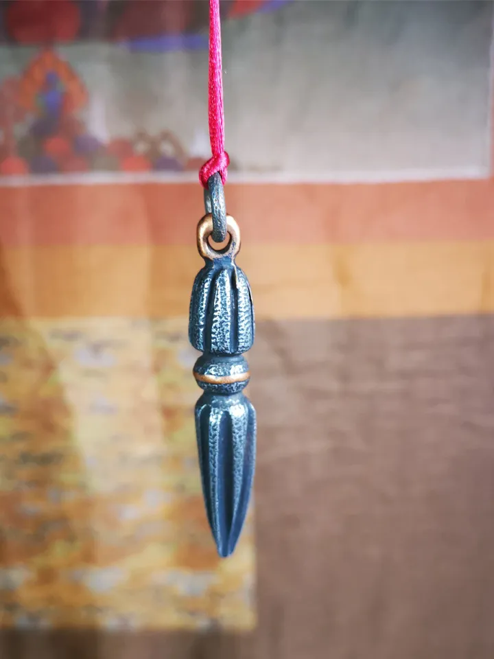Gandhanra Handmade Tibetan Amulet ,Kila(Dorje Phurba) , Trantic Buddhism Ritual Implement Pendant,Made of Cold Iron,2.5"