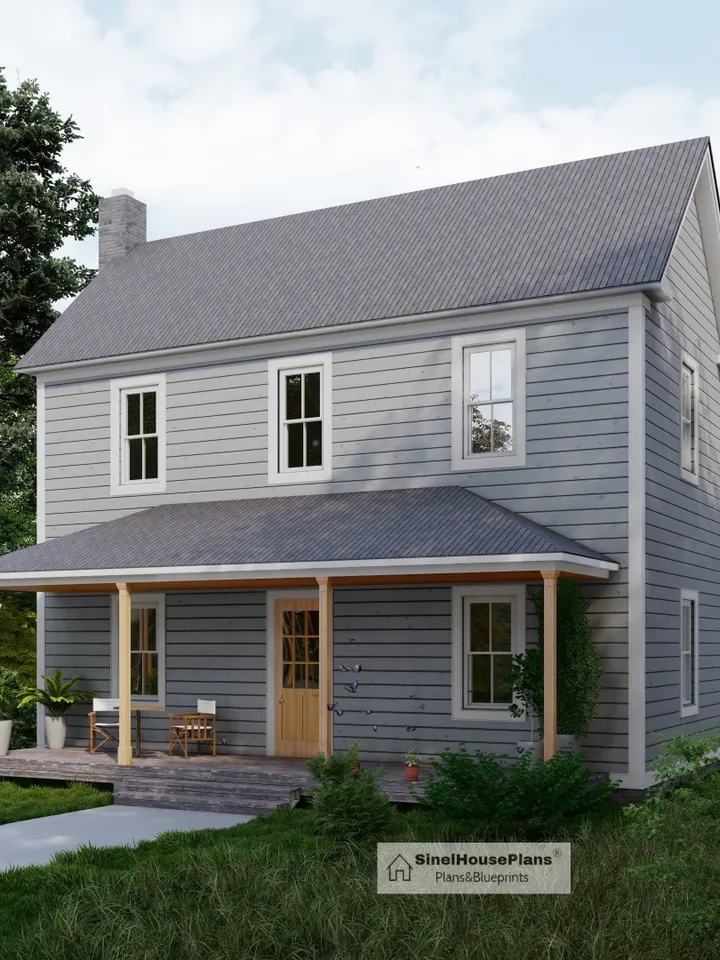 975 ft2 house plans,16x32 Farmhouse,2 Bedroom 2 Bathroom Building Blueprints