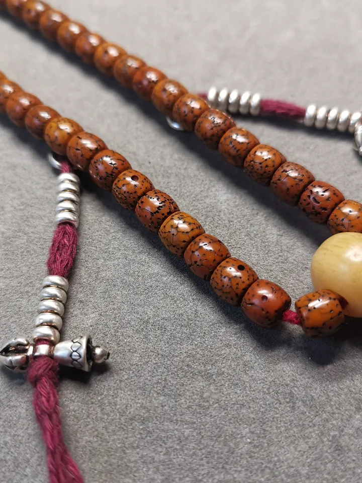 Gandhanra Handmade Tibetan Sterling Silver Mala Counters,Prayer Bead Accessories,with Dorje Vajra Pendant