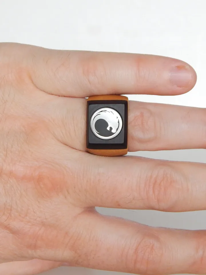 Wooden signet ring. "Leviathan"