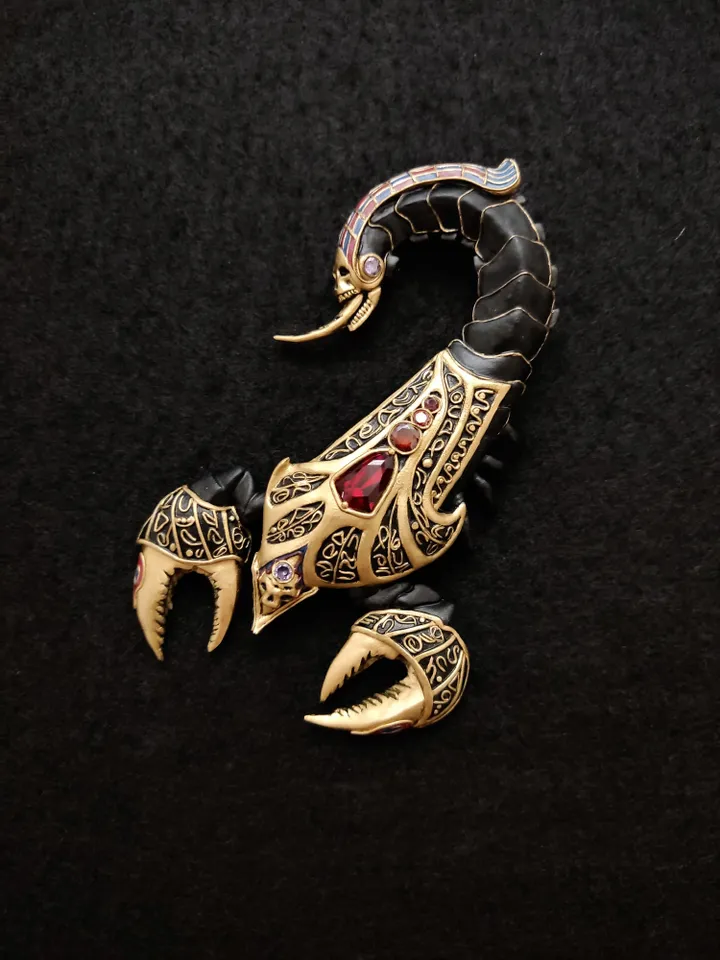 Scorpion brooch, Gold Scorpion, Scorpion Jewelry, Brooch insect, Scorpion