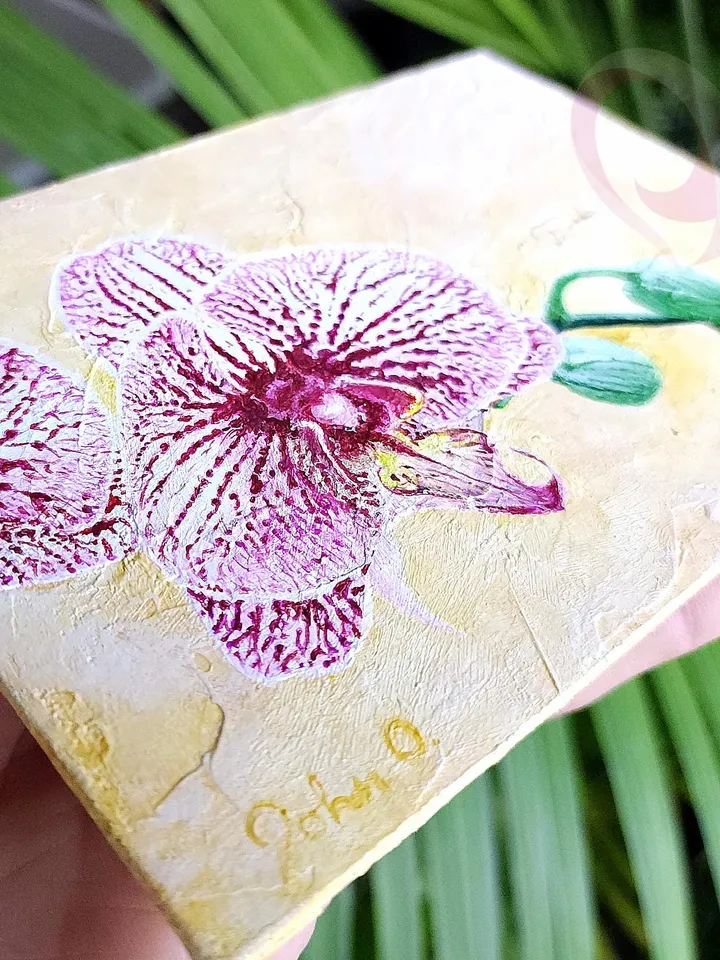 Orchid Flower Acrylic Painting Unique Gift for Orchid Lovers Cute Wall Art Decor for Mothers Day Thoughtful Gift