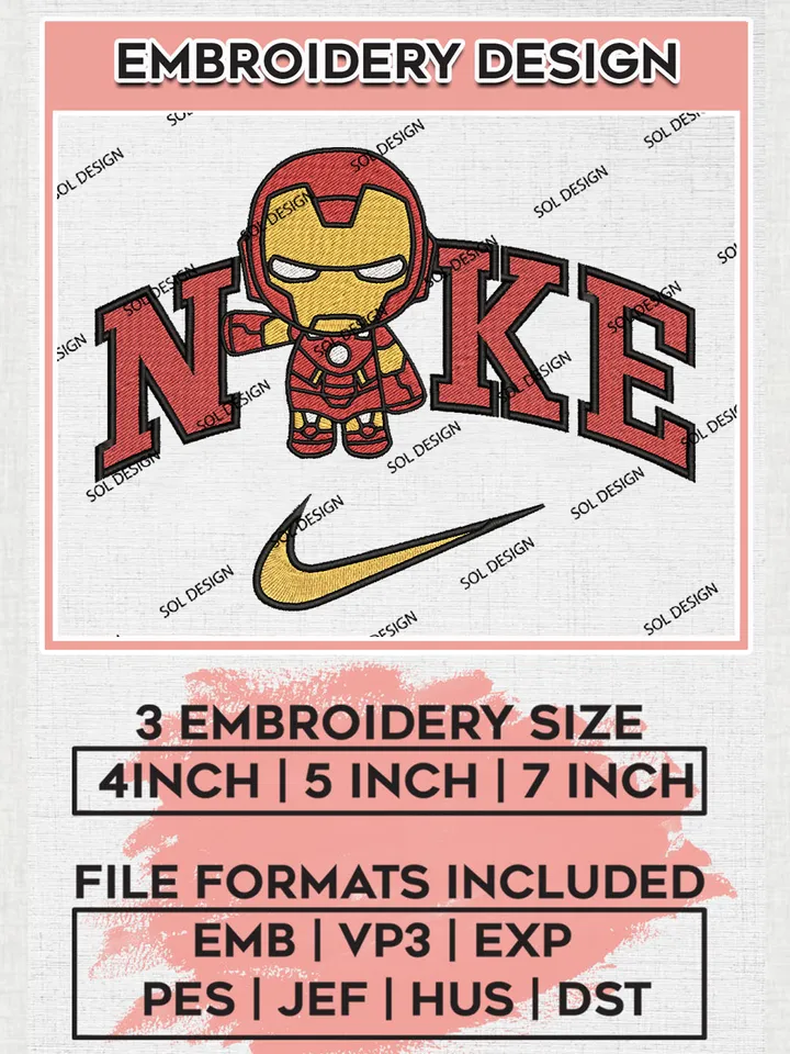 Ni.kee Chibi Iron Man Embroidery Designs, Iron Man Embroidery Files, Superhero Machine Embroidery Designs, Movie Characters Logo, Marvel Movie Machine Embroidery Design, Digital Download