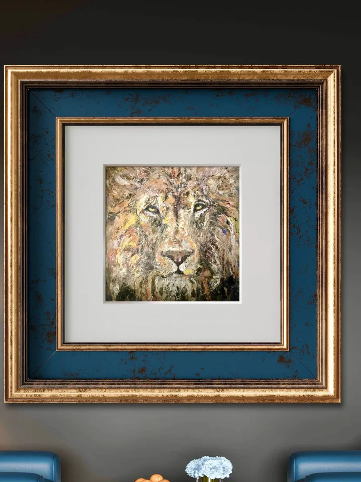 NEW ANIMALS COLLECTION.Lion original oil painting , impasto style wild animals wall art,lion room decoration,unique gift for animal lovers.