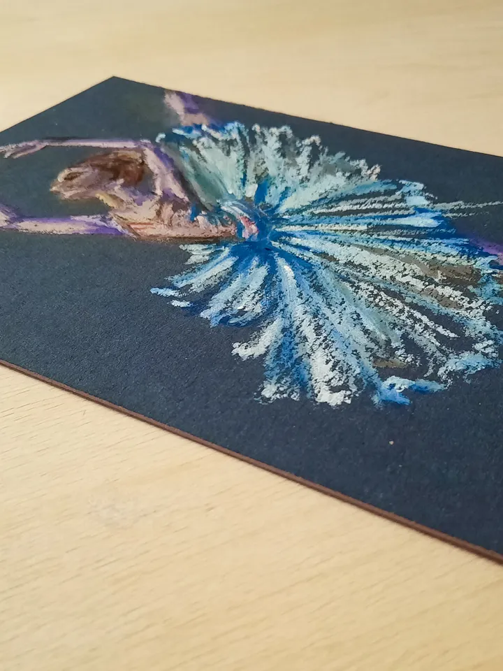Ballerina painting Oil pastel painting Dancer painting