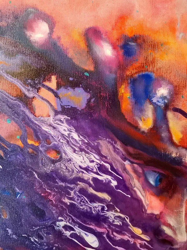 Abstract Art Man Oil Painting Original President Russia Putin King Artist Svinar Oksana