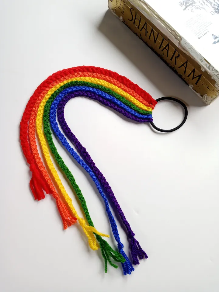 Dreadlock Hair Extensions, Clip In Hair Wraps, Braid Bohemian, Festival Boho Girl, Removable Wrap, Hippie Girl Women Gift Rainbow Color
