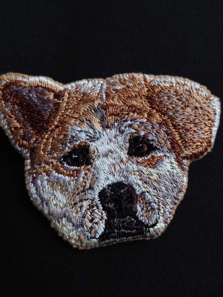 Hachiko brooch Miniature realistic machine embroidery design Pet dog realistic pattern puppy embroidery motif