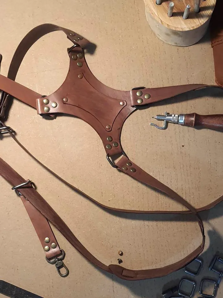 Personalized Dual Camera Strap, photographer holster, Handmade Leather Camera Harness, camera belt