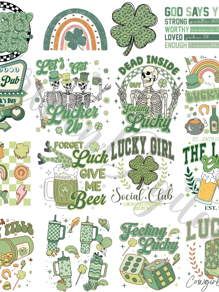 Retro PNG Bundle St Patricks Day, St Patty’s Day bundle png, Christian St patricks png, Groovy Shamrock png, Lucky png, Funny St Patrick png