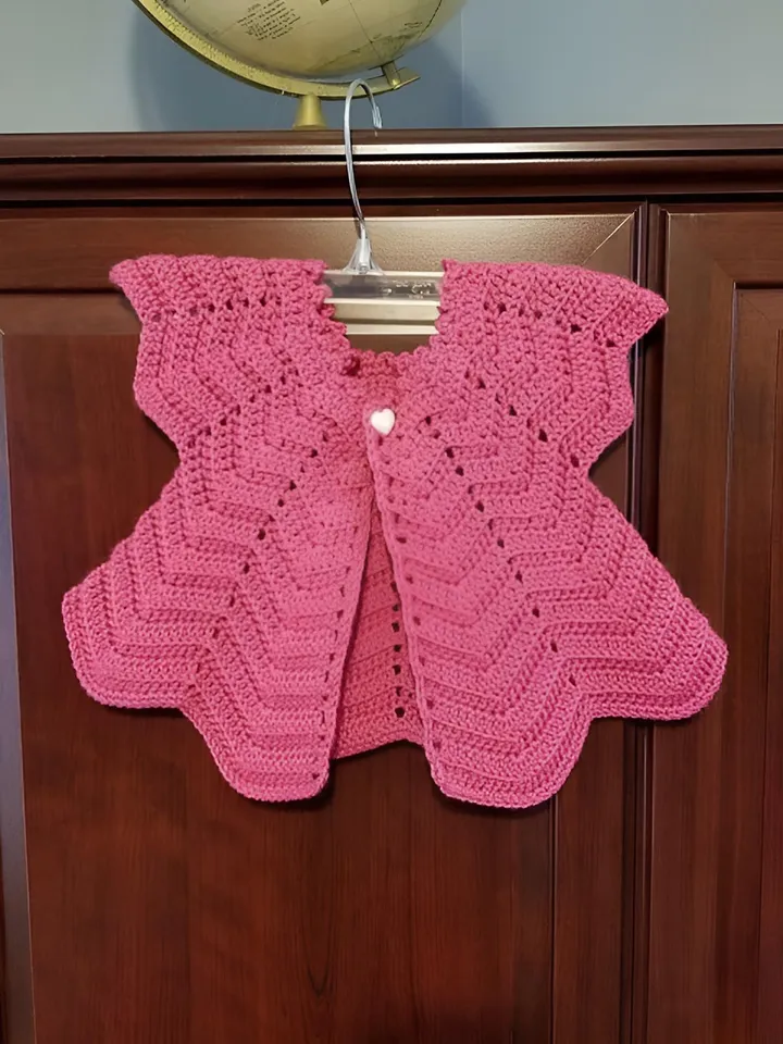 Baby cardigan, crochet baby cardigan, easy pattern baby size 12 months