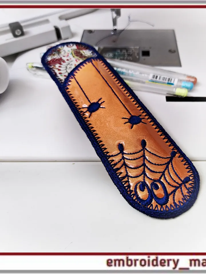 Halloween Case In the hoop for pens pencils markers Knitting Needles embroidery design ITH