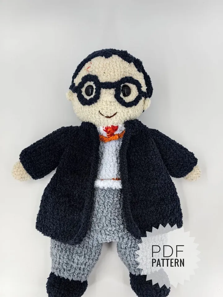 Amigurumi Pattern Wizard Boy, lovey Crochet Pattern, English PDF Toy Tutorial