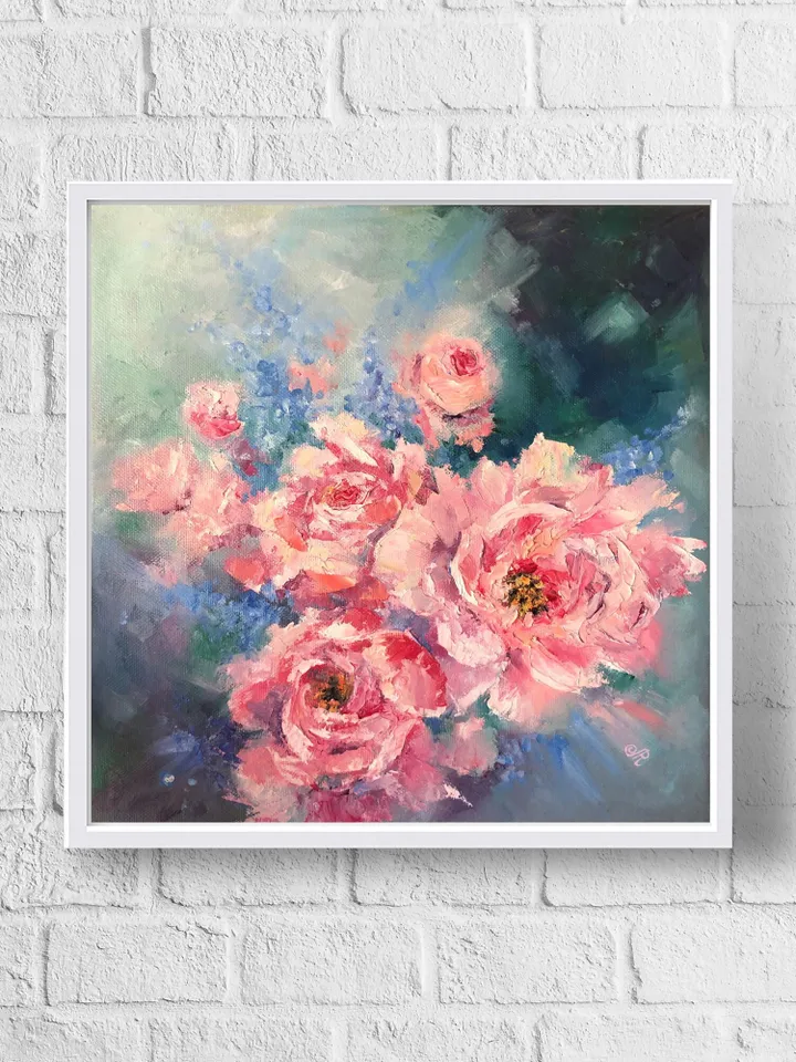 Original Oil Painting Peony Flowers Painting Abstract Flowers Wall art