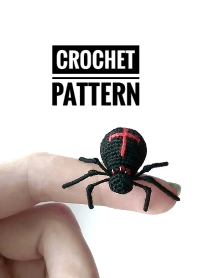 PDF crochet pattern little spider. Crochet miniature pattern. Spider toy pattern. DIY crochet spider. Crochet pattern
