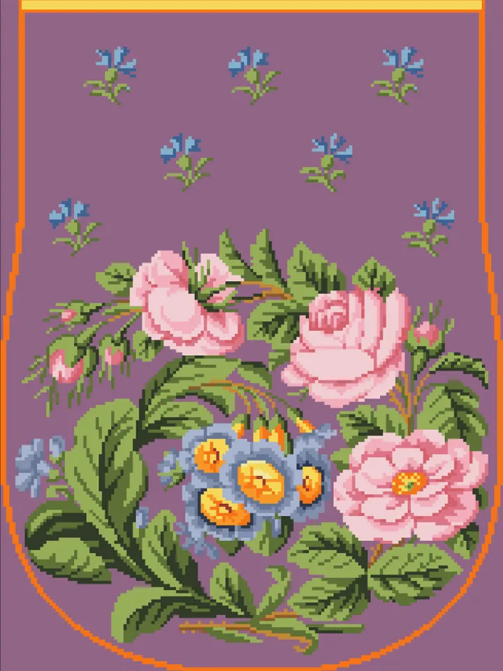Antique Cross Stitch Pattern Bag with Roses Digital Download PDF
