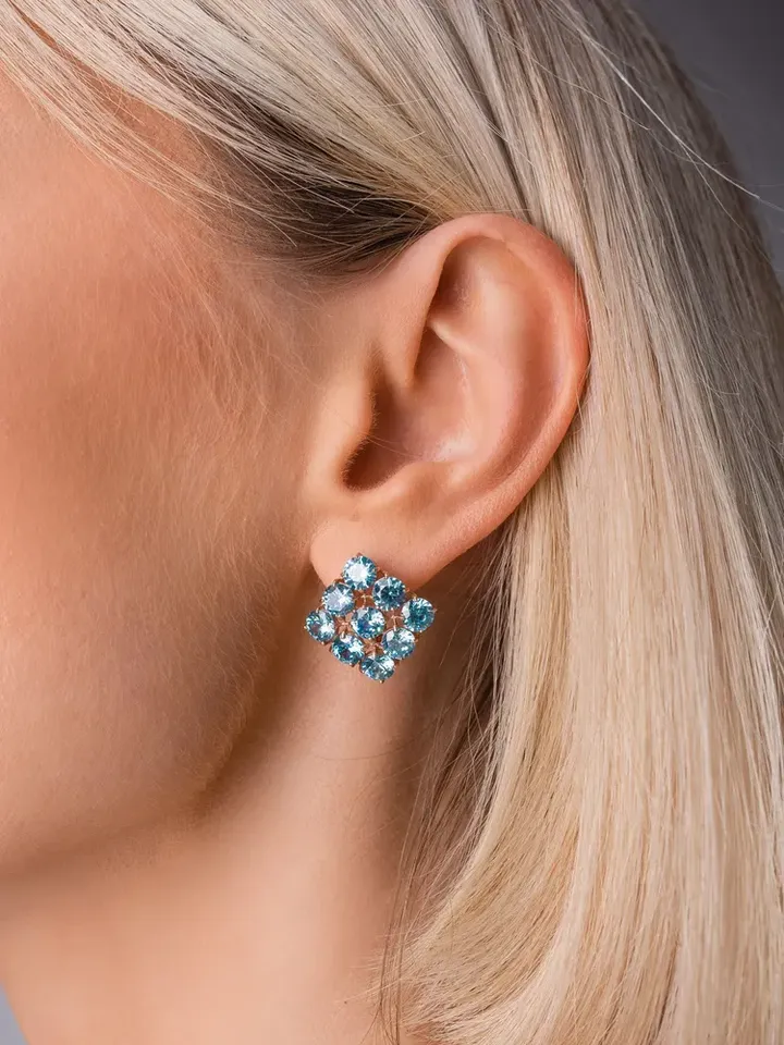 Earrings silver 925 with topaz