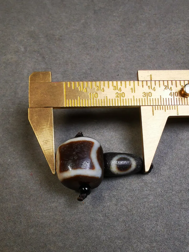 Gandhanra Old Sky Earth Dzi Guru Bead,T-drilled 3-Hole Mala Bead, Prayer Bead,Connector Bead for Buddhist Bead