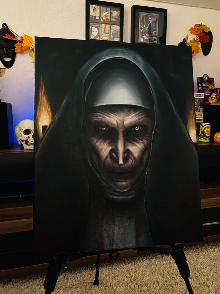 Oil painting The Nun Demon Nun