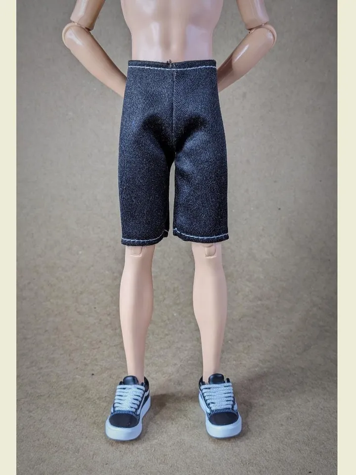 Black shorts for 12 inch fashion male dolls