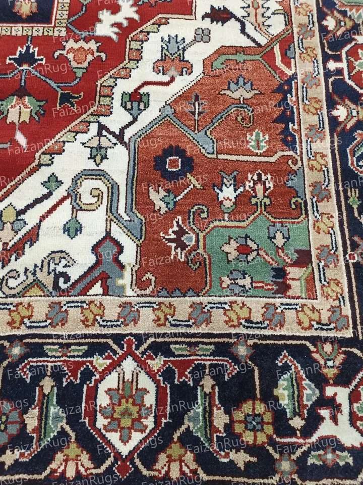 10X14 Red, Black, White Oushak rug muted multi size 8x10/9x12/10x14 Hand-knotted Vintage Oushak Wool Area Rug for Living Room, Dining room..