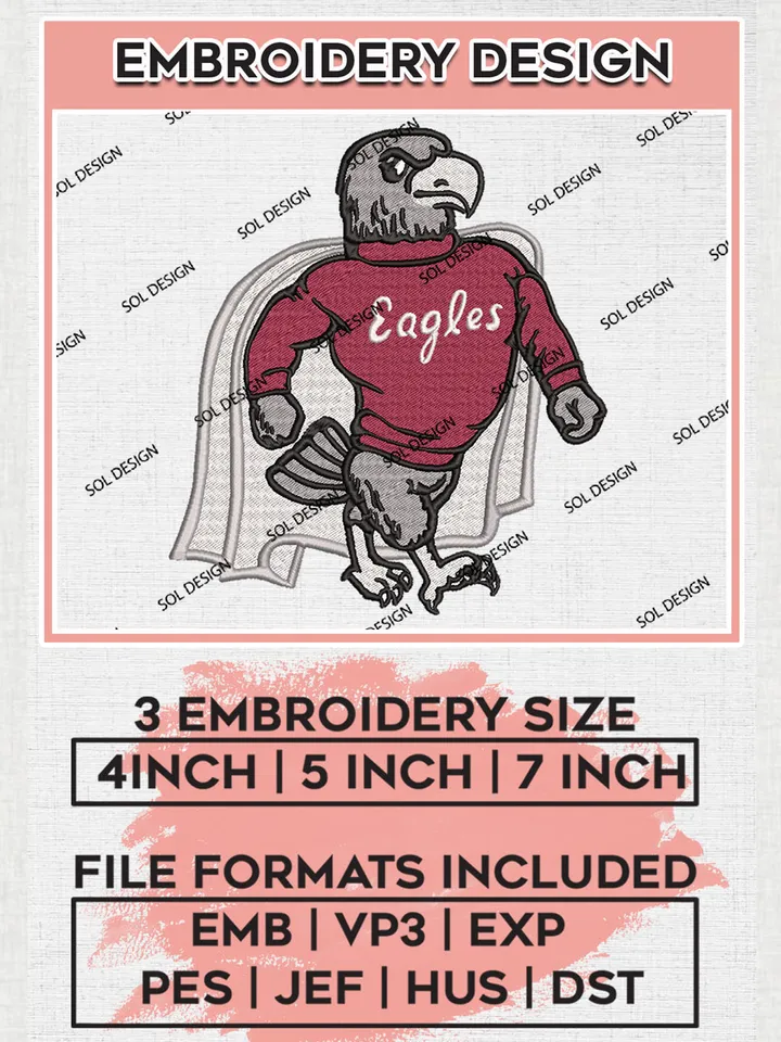 North Carolina Central Eagles College Football Team Funny Mascot Logo embroidery designs, NCAA North Carolina Central Eagles Logo Machine embroidery designs, NCAA Team Logo embroidery designs, NCAA Game Day Machine embroidery designs, Digital Download