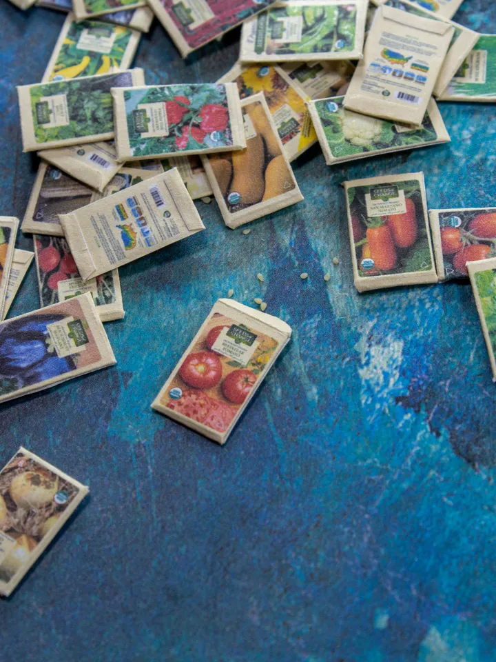TEMPLATE Miniature seed packets 60 pcs for 1:12 scale dollhouse