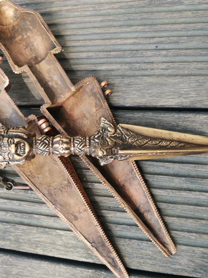 Gandhanra Powerful Vintage Dorje Phurba,Kila,Kilaka,Hindu and Buddhist Ritual Implement,Weapon of the Godhead,Handmade in Nepal