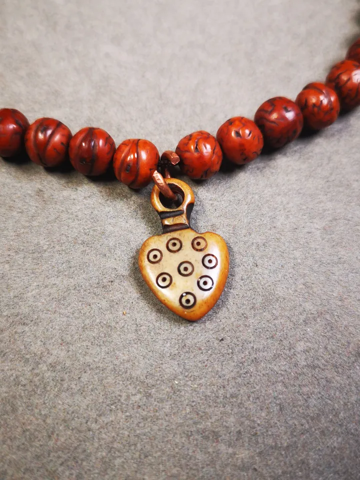 Yak Bone Carved Mantra Dot Mala Pendant,Bead Counter Clip, Prayer Bead Accessories,Gandhanra Tibetan Amulet
