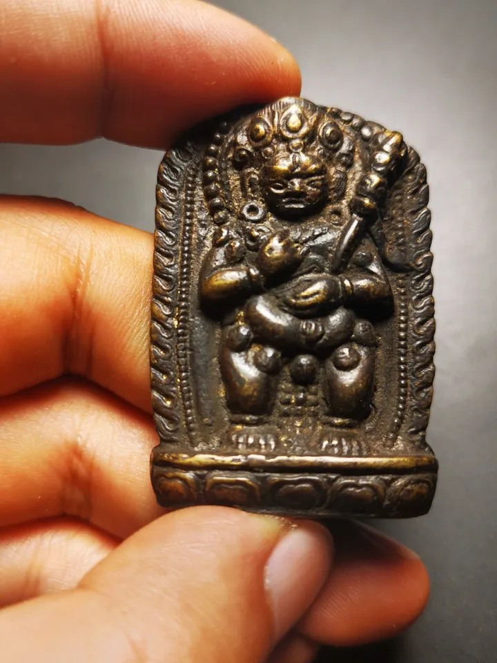 Gandhanra AcientTibetan Buddhist Statue,Original Mahakala,Made of Thokcha,over 100 Years Old